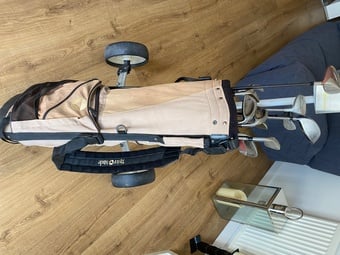 Golf clubs bag and trolley
