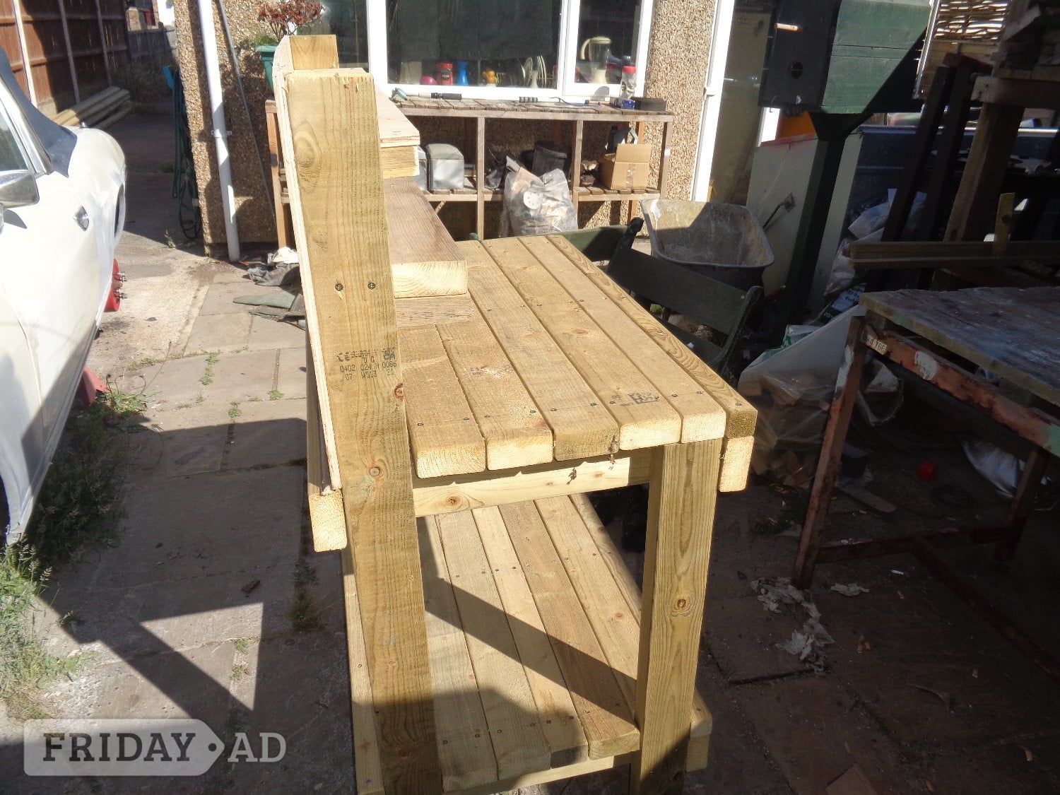 hand made potting table made from 4x2