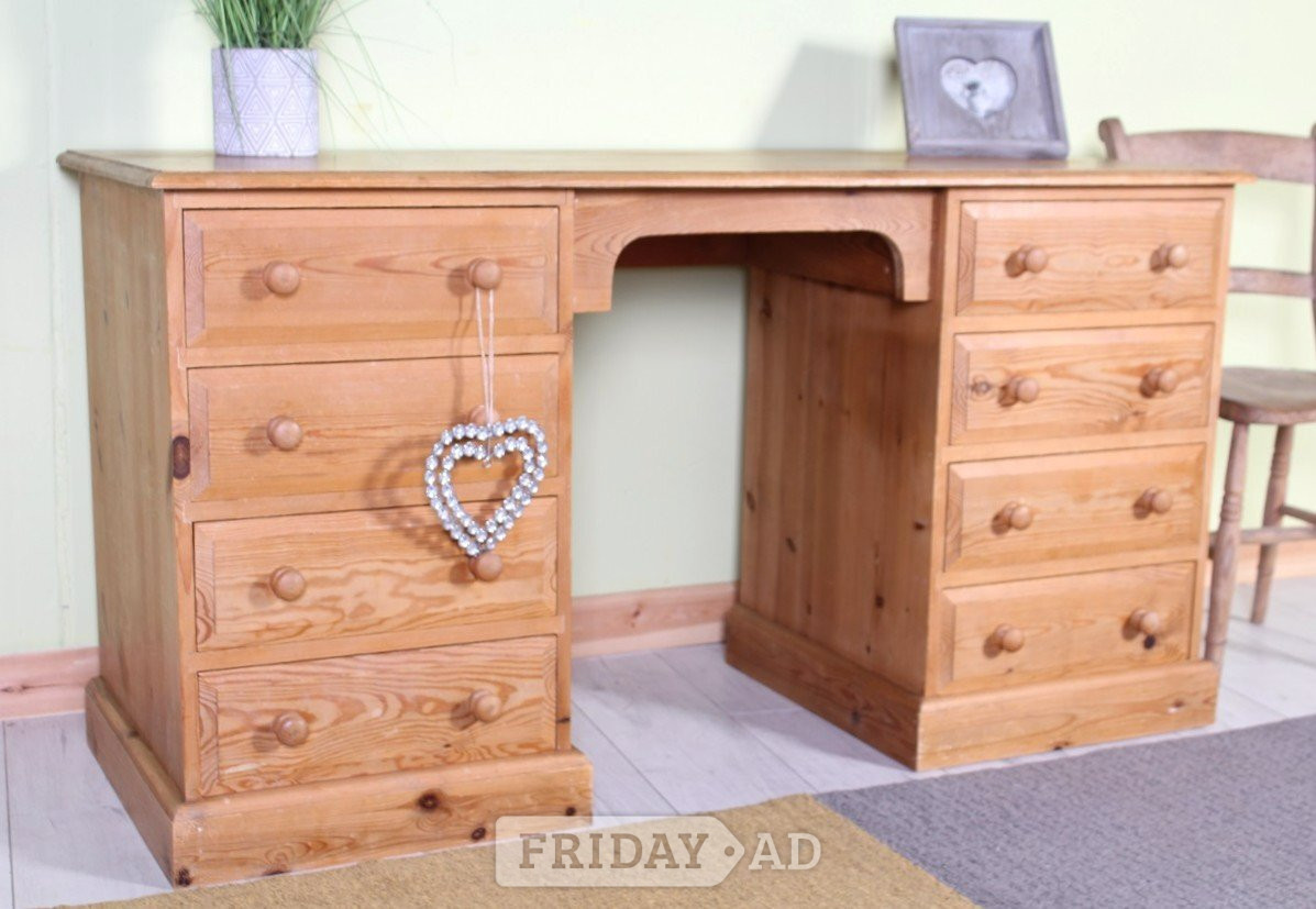 UK Delivery - Beautifully Made Solid Pine Writing Desk Waxed 100% in Hailsham