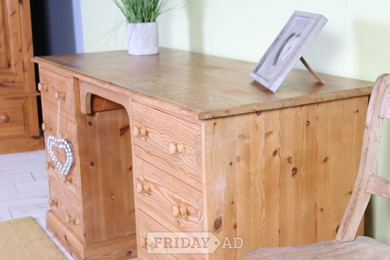 UK Delivery - Beautifully Made Solid Pine Writing Desk Waxed 100% - Furniture in Hailsham