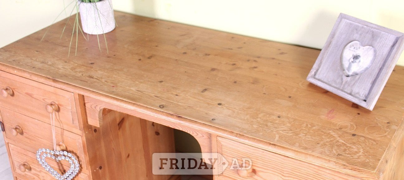UK Delivery - Beautifully Made Solid Pine Writing Desk Waxed 100% - Furniture