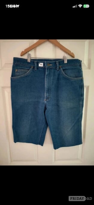 Lee Blue Cotton Denim Cut Off Shorts 36"