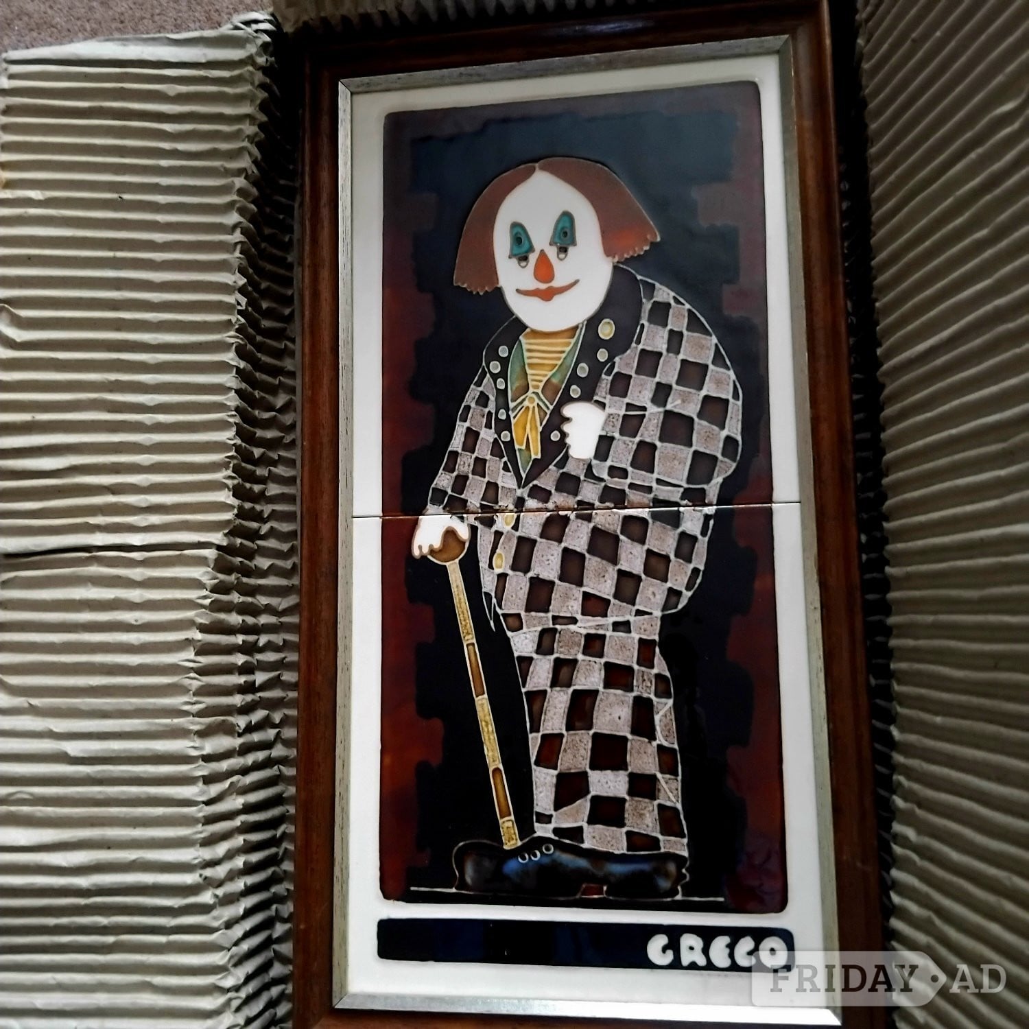 COLLECTORS TILE 'MAJOLIC' 'MAW & CO'. GRECO FAMOUS CLOWN. BOXED  in Fareham