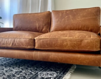 Dala Home Brown/Tan Real Leather 2/3x Seater Sofa