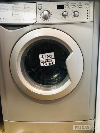 Indesit 7kg load wash & 5kg dry silver colour washer dryer