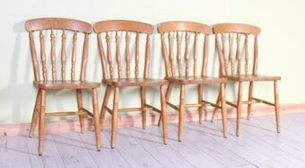 Delivery Options - 4 Solid Beech Rustic Farmhouse Chairs