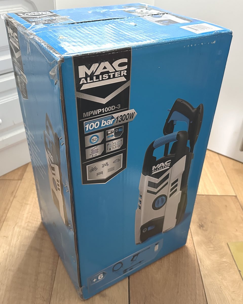 Hastings MacAllister Pressure Washer 100 Bar 1300W MPWP100D-3  – Brand New