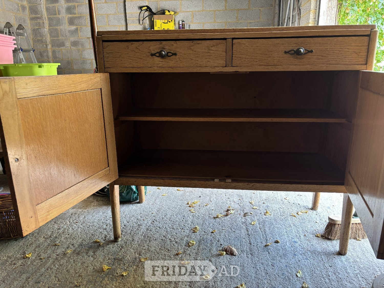 spacious wooden storage cabinet
