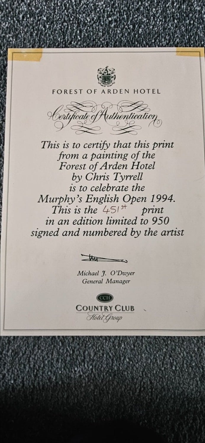 Forest of Arden Hotel Limited Print