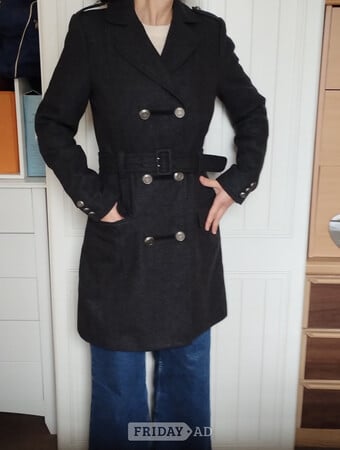 Wool grey military coat