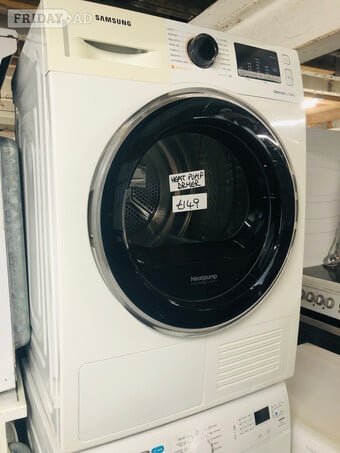 Samsung 9KG load heat pump dryer with large size drum.
