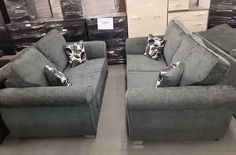 SHANNON CARLTON GREY 3&2 SOFAS
