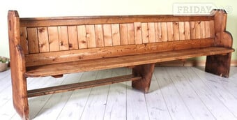 UK Delivery - Large Vintage Church Pew Bench Seat Pine Old Rustic