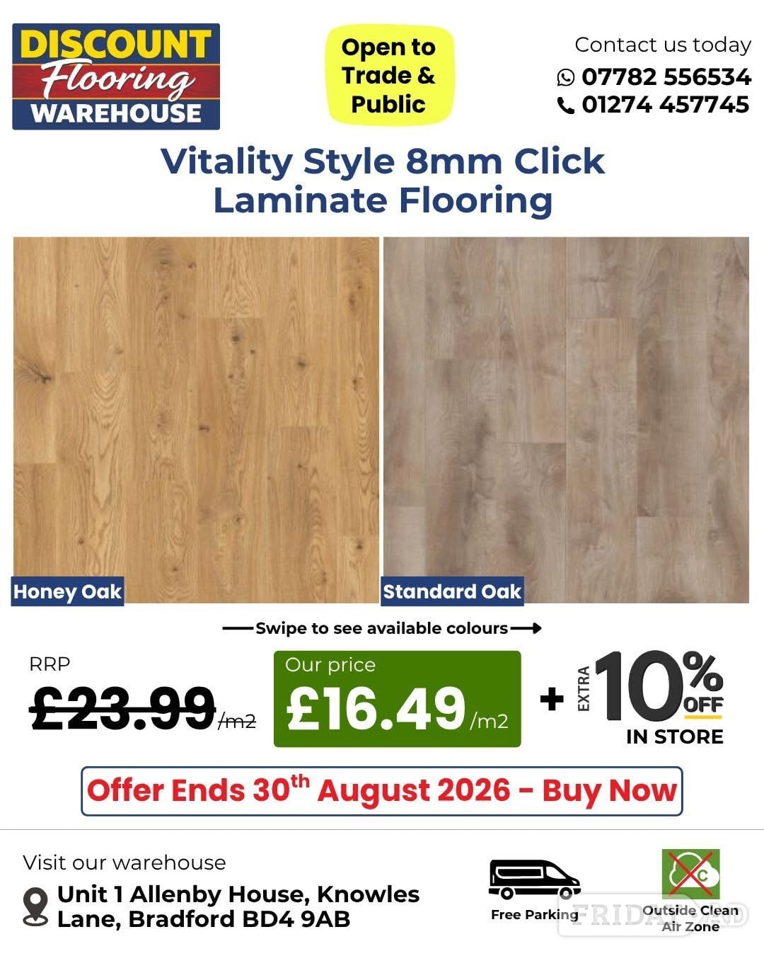 Transform your space with Vitality Style 8mm Click Laminate Floor in Bradford