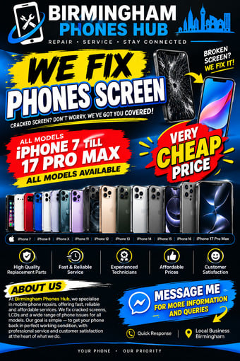 iPhone Screen Replacement – iPhone 7 to 17 Pro Max – Cheap Prices