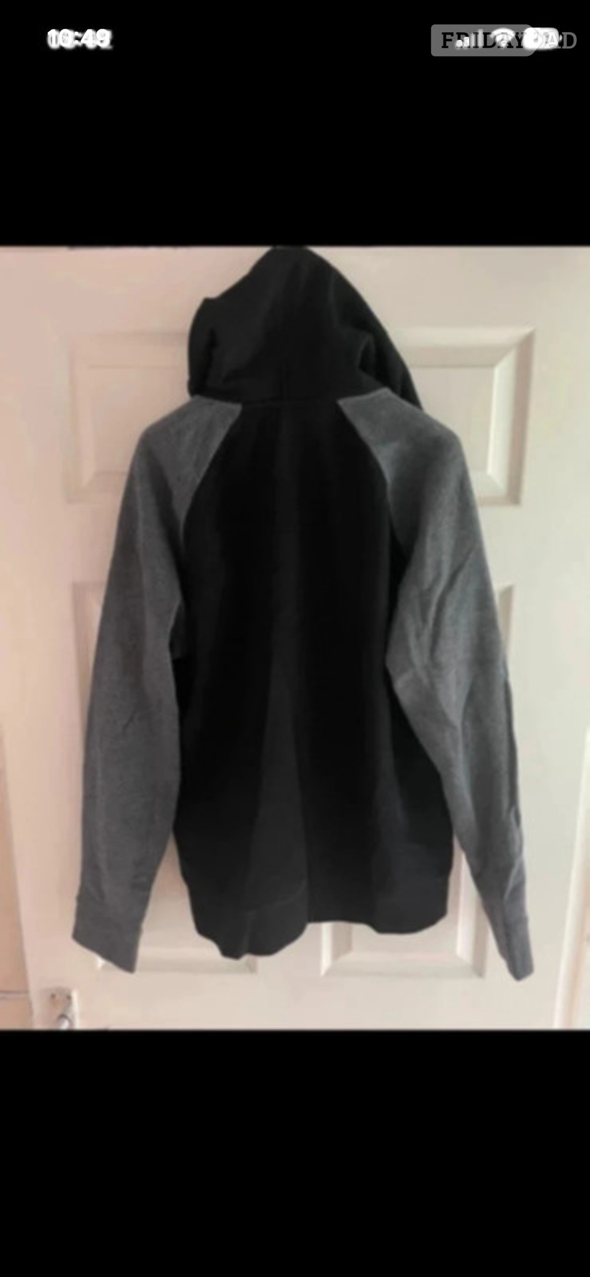 Stourport-On-Severn Men's Vintage Reebok black/grey Hoodie in size medium