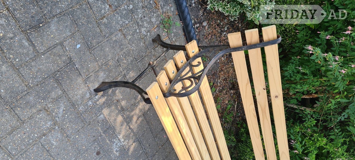 Garden Patio Bench – Wood and Metal, - DELIVERY AVAILABLE