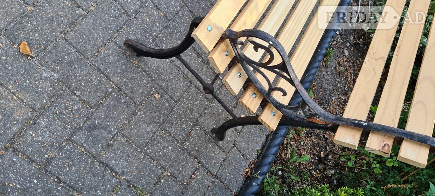 Brighton Garden Patio Bench – Wood and Metal, - DELIVERY AVAILABLE