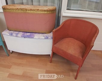 Lloyd Loom chairs & Ottoman chests x4