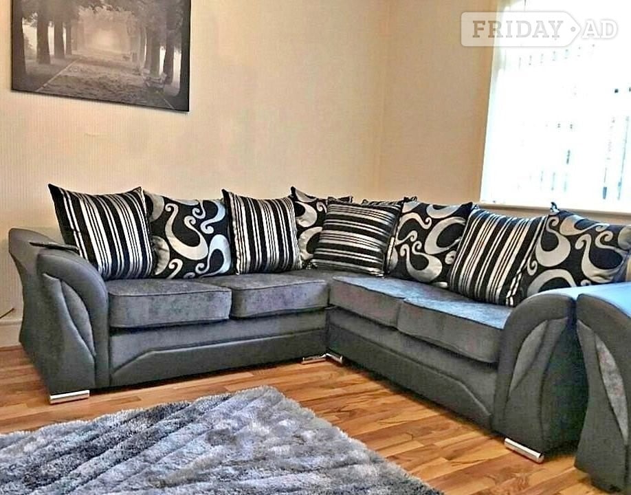 🖤 Grey & Black Shannon Corner Sofa Fast Delivery ASAP✨ in Wolverhampton