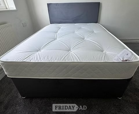 4 foot apollo mattress with divan base and headboard
