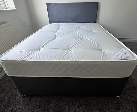 4 foot apollo mattress with divan base and headboard