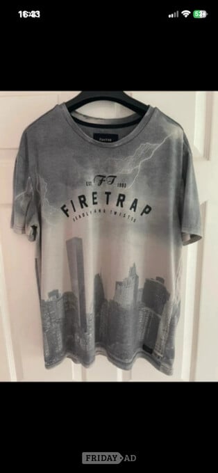 Firetrap short sleeved grey t shirt in size XL