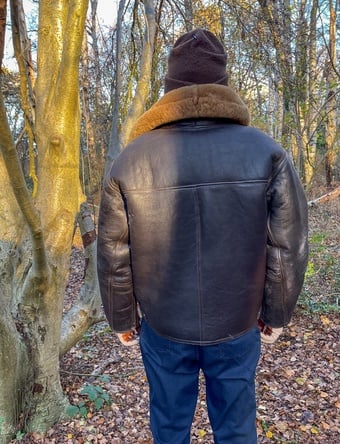 Sheepskin flying jacket & helmet