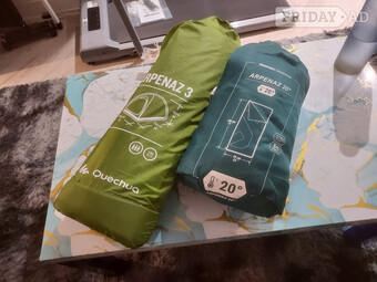 3 man tent and sleeping bag