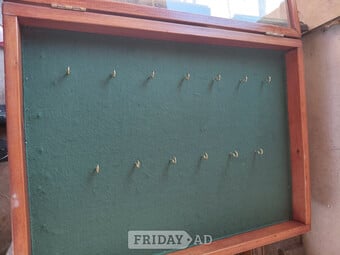 Oak 1920 desk with leaded lights cubboard 