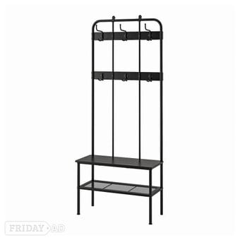 IKEA Nipasen Black Coat hanger unit