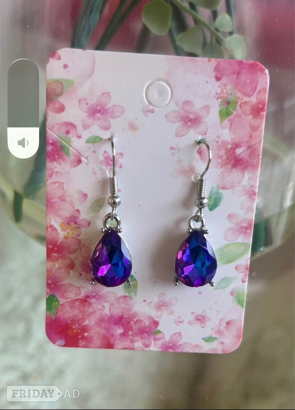 Ladies water drop shape dangle earrings in Peterborough
