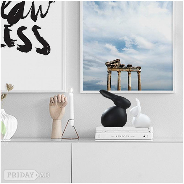 Modern sitting Ceramic Rabbit - Home Decor