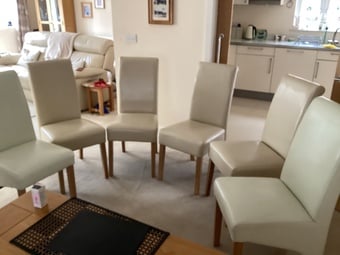 6 dinning room leather effect chairs