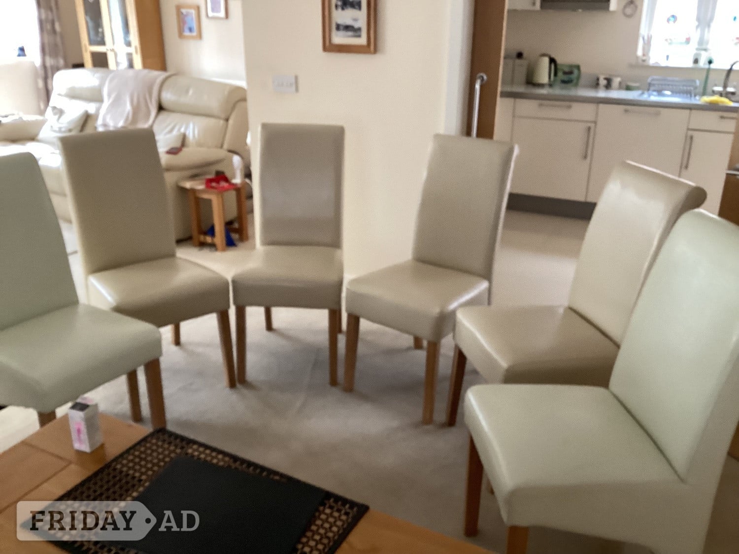6 dinning room leather effect chairs in Worthing