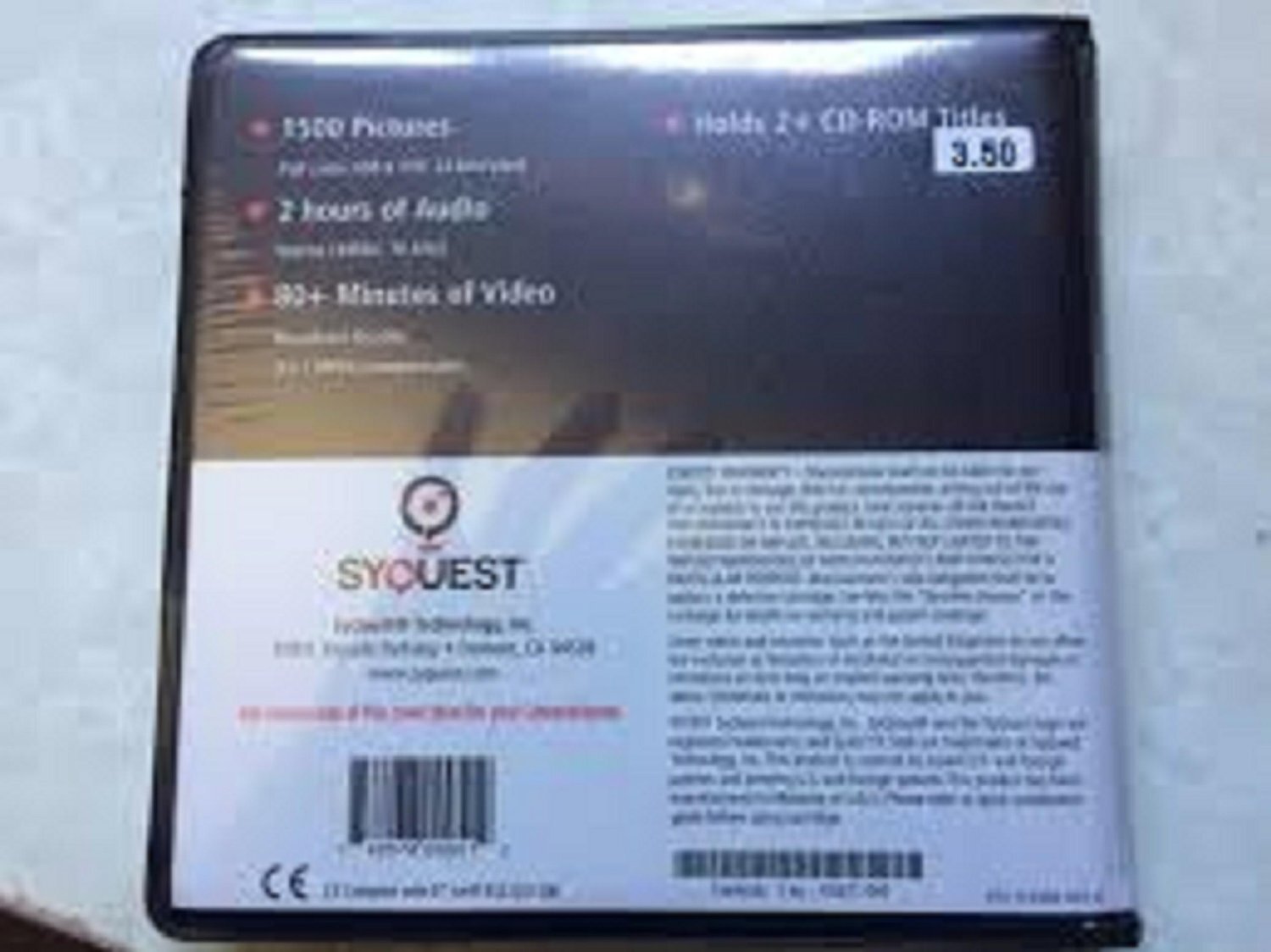 SYQUEST SYJET 1.5Gb PC Formatted Disk for SYJET DRIVE only - USED