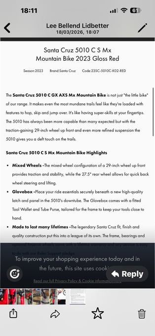 Santa Cruz mountain bike