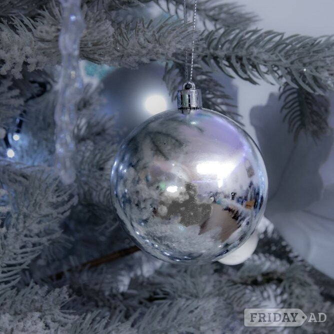 Pevensey Festive Silver Shatterproof Christmas Tree Baubles - Pack of 24