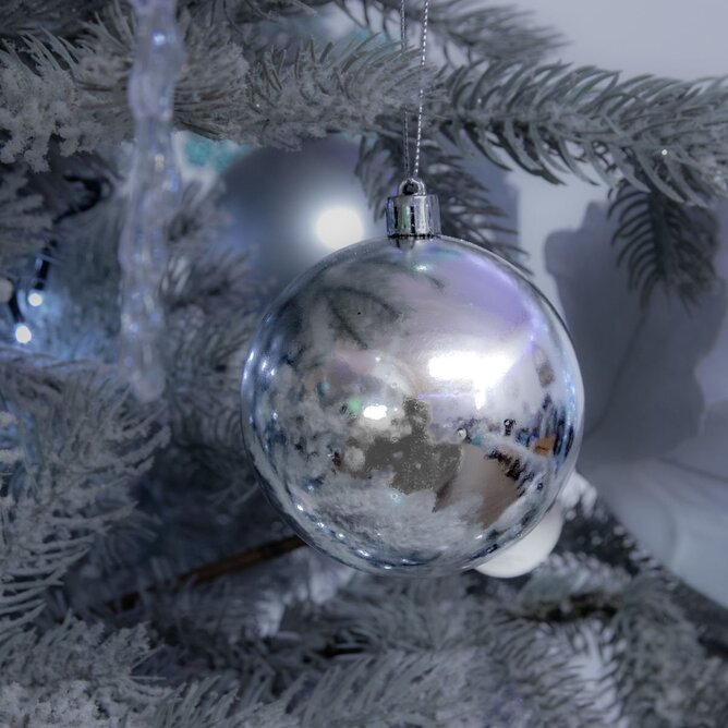 Pevensey Festive Silver Shatterproof Christmas Tree Baubles - Pack of 24