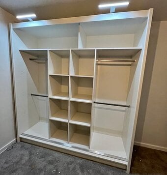203cm white wardrobe ¬ 2 sliding door full mirror wardrobe 