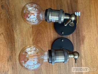 Wall lights (pair) inside with bulbs