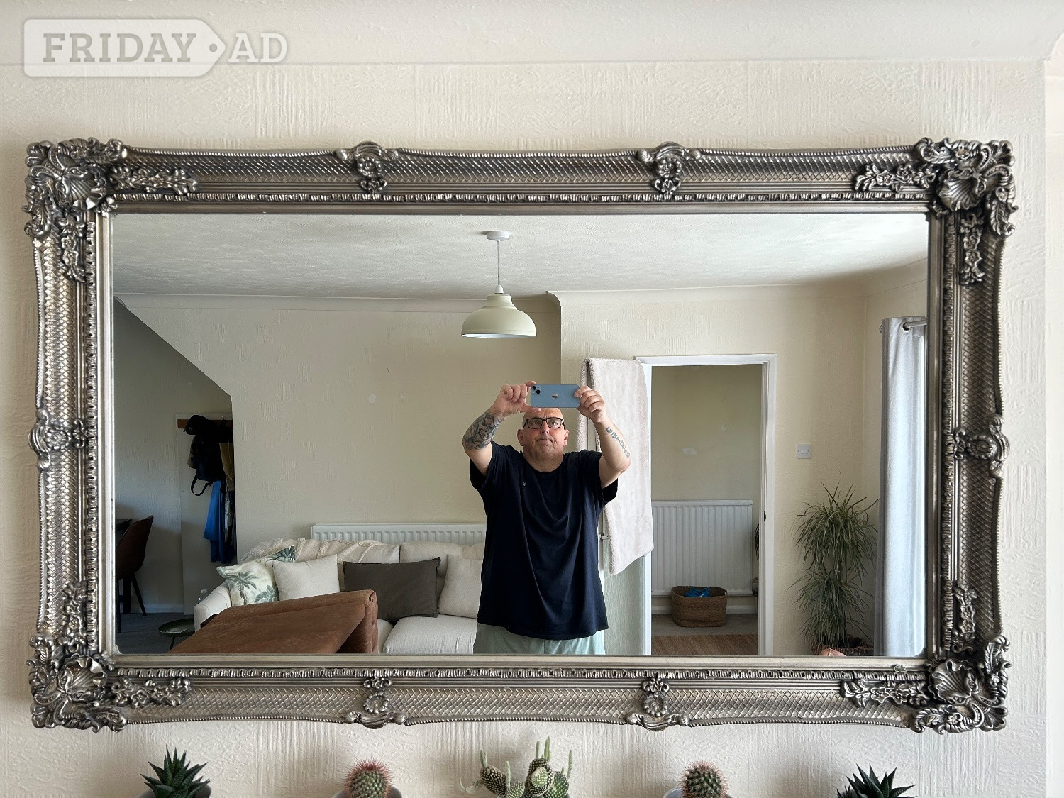 Large mirror for sale lovely condition heavy with nice decor