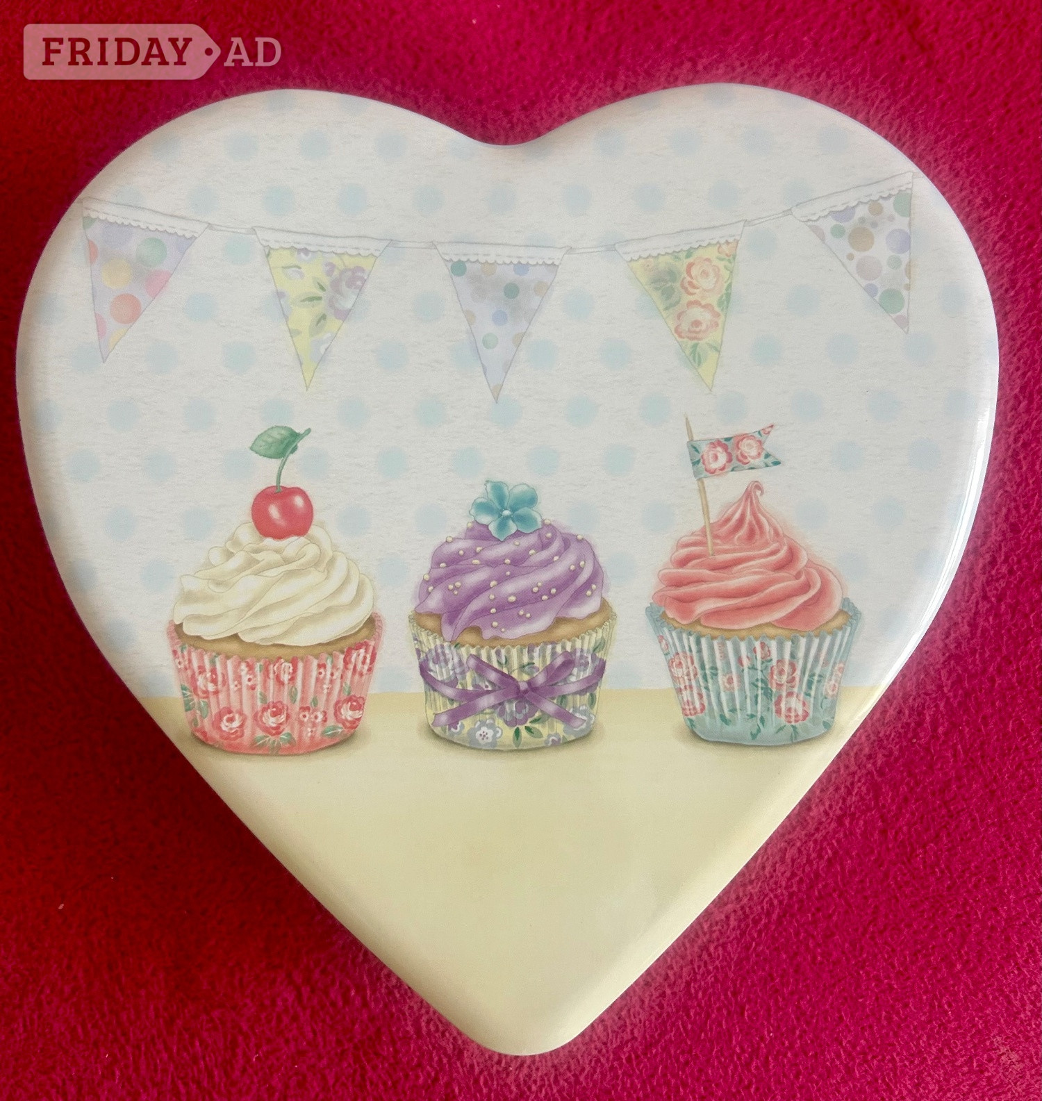 Peterborough 2 heart shaped cupcake design tins ￼