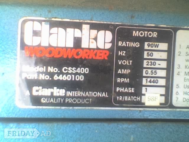 Waterlooville Clarke Woodworker CSS400 90W Single Speed Scroll Saw 230V - USED