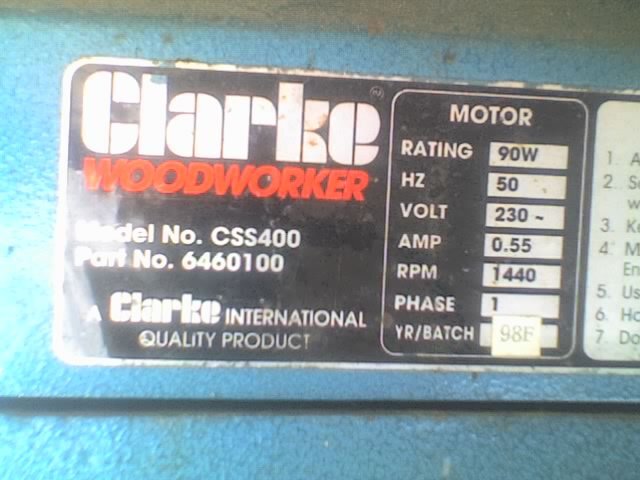 Waterlooville Clarke Woodworker CSS400 90W Single Speed Scroll Saw 230V - USED