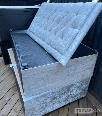 Silver double divan bed