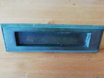 Letterbox, door handle & key escutcheon in solid brass