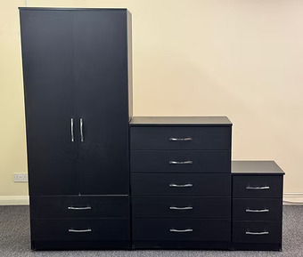 METRO wardrobe 2 drawers set - BLACK