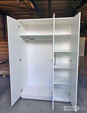 3 Door Wardrobe with Shelves and Drawers