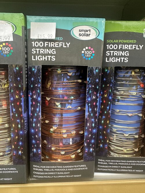 Smart Solar 100 Firefly Multi-Coloured String Lights 